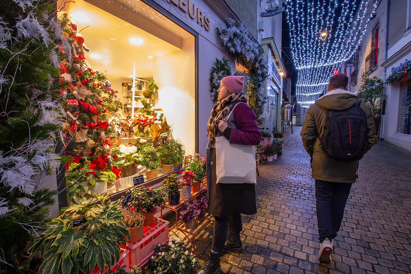 Illuminations dans les rues de Clisson à Noël