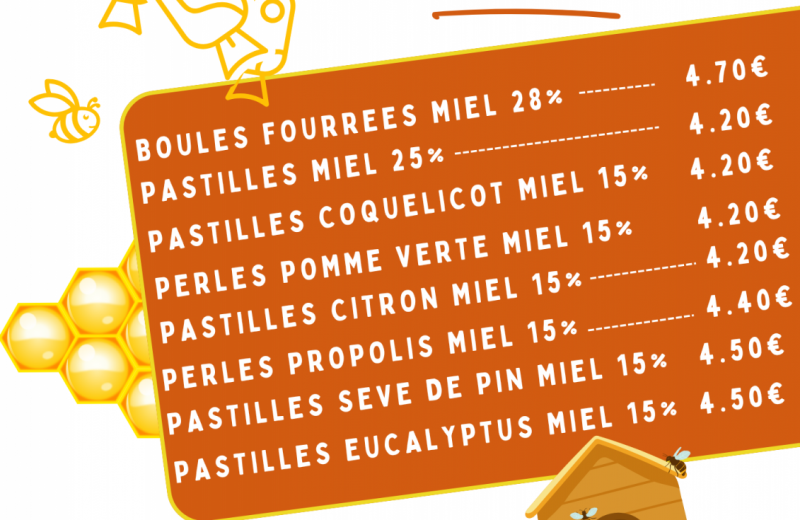 Confiseries – Bonbons au miel & nougats – A partir de 3.50€